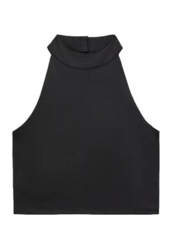 Oysho Open Back Comfortlux Halter - Top - Black -Fashion Brand 01466f2ed156421daa10b2793ee4ddde