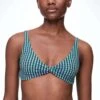Oysho Gingham Halterneck - Bikini Pezzo Sopra - Blue