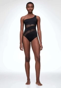 Oysho Sheer Panel AsymmetricCostume Da BagnoBlack Donna Moda Mare OY181G07P-Q11 -Fashion Brand 068359f093e4496eae5f83fd9c0a4dfe