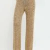 Oysho Straight Fit - Pantaloni - Gold Coloured