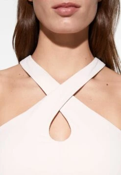 Oysho Comfortlux With Crossover Neckline And Cups - Top - White -Fashion Brand 070a35c6f5454aa3bf4fcae2f6128caa