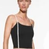 Oysho Comfortlux Strappy With PipingTopBlack Donna T-shirt E Top OY141D09J-Q11 -Fashion Brand 0826d552c2a145889dfa4098dfb6095a