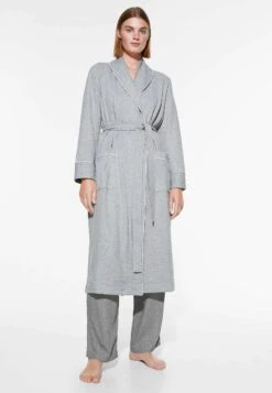 Oysho Long-Sleeved Midi AccappatoioLight Grey Donna Intimo Notte E Loungewear OY181P0OB-C11 -Fashion Brand 10186d3031b840279defa25bdbf62017