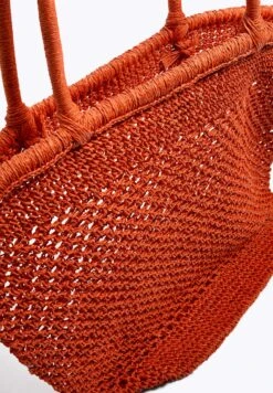 Oysho Open Weave BasketShopping BagOrange Donna Borse OY151H09X-H11 -Fashion Brand 158147c093444e8494c63a9fbf780a44