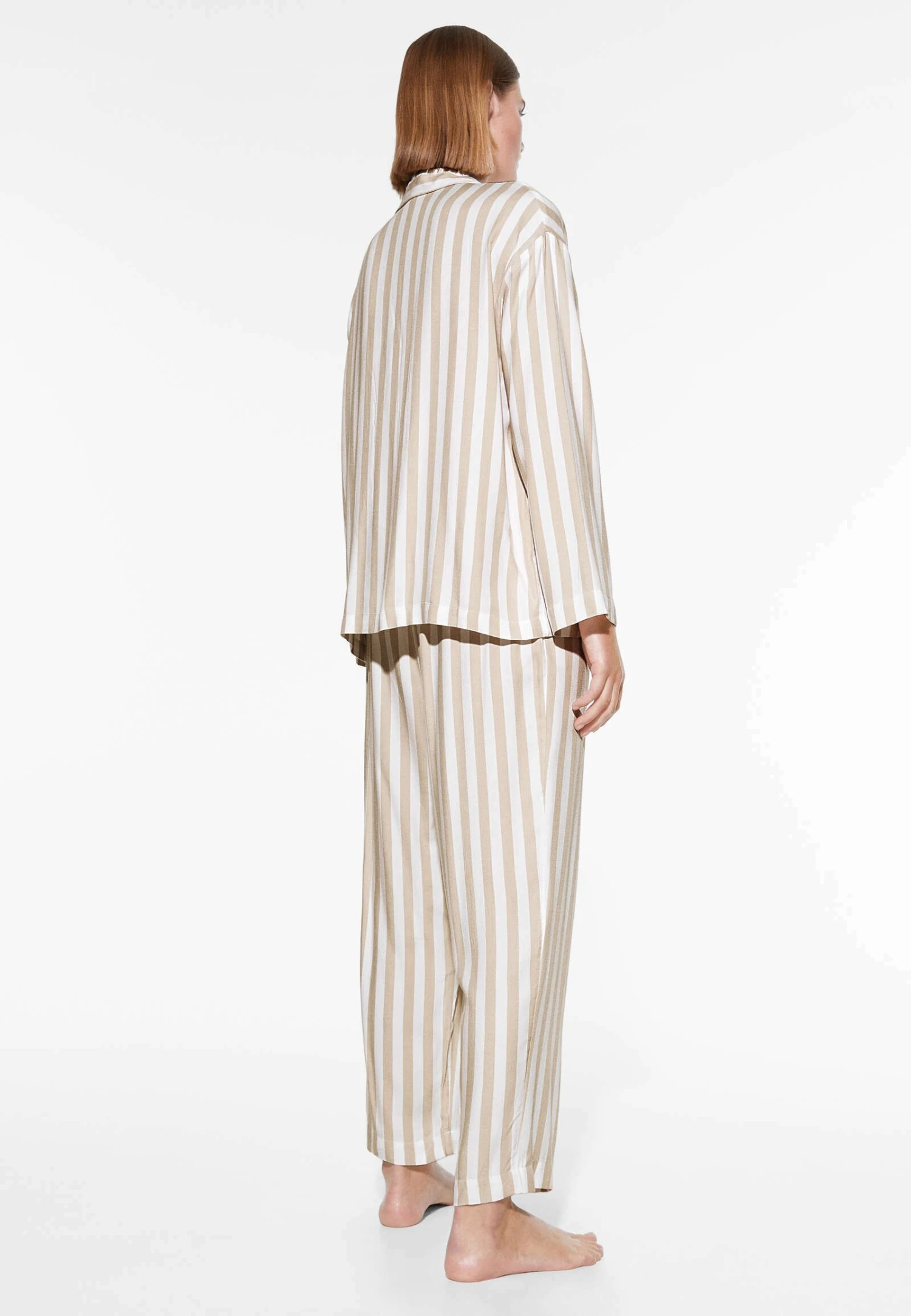 Oysho Striped Long-Sleeved Maglia Del PigiamaBeige Donna Intimo Notte E Loungewear OY181Q12R-B11 3 Oysho Striped Long-Sleeved Maglia Del PigiamaBeige Donna Intimo Notte E Loungewear OY181Q12R-B11