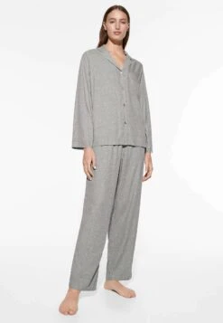 Oysho Long Sleeved Jacquard Maglia Del PigiamaLight Grey Donna Intimo Notte E Loungewear OY181Q12Q-C11 -Fashion Brand 1a98d4d97ef848c9be881166d70f4ae2