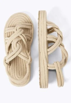 Oysho Rope- Sandali Con Plateau - Beige -Fashion Brand 1d0a6d14094641eaa1502b0b49fc62a7