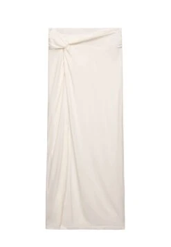 Oysho Modal Knot Midi - Gonna Lunga - White -Fashion Brand 26bb5a4ca61941ec8967c3c73b304fe0