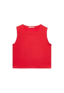 Oysho Cropped Microperforated Technical Sleeveless- Top - Red -Fashion Brand 2c856f08bdf6497e9e730d845146ee42