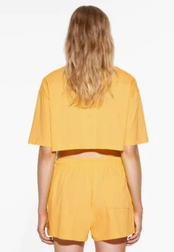 Oysho Washed CropT-Shirt BasicMottled Yellow Donna T-shirt E Top OY121D078-E11 -Fashion Brand 2c86fdde79f842d5ba118e4f5aa27e02