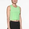 Oysho Cropped Microperforated Technical Sleeveless- Top - Light Green