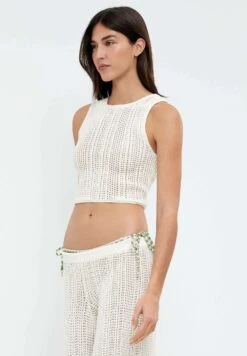 Oysho Cropped CrochetTopOff White Donna T-shirt E Top OY121I07E-A11