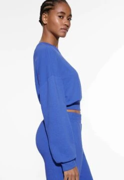 Oysho Cropped - Felpa - Blue -Fashion Brand 344b9a7ad3b74b288e51fd8c254945ac