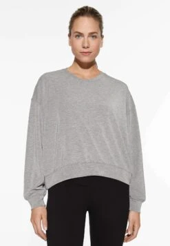 Oysho Crop Soft Touch - Felpa - Grey
