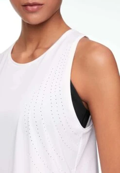 Oysho Microperforated Technical SleevelessTopWhite Donna T-shirt E Top OY121D072-A11 -Fashion Brand 4186c9576658468f826e16f2feee3bc1