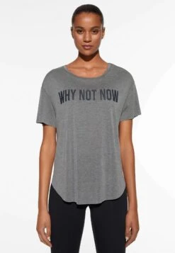 Oysho Short Sleeve With Slogan- T-Shirt Con Stampa - Light Grey