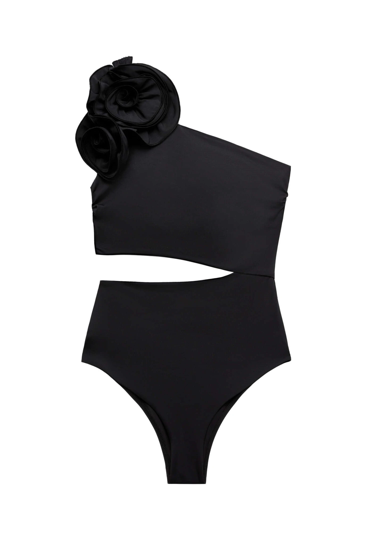 Oysho Floral Asymmetric - Costume Da Bagno - Black 11 Oysho Floral Asymmetric - Costume Da Bagno - Black - immagine 9