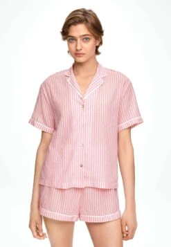 Oysho Stripe Short-SleevedMaglia Del PigiamaPink Donna Intimo Notte E Loungewear OY181Q12K-J11