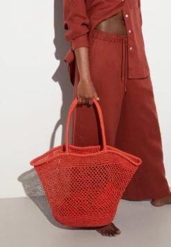 Oysho Open Weave BasketShopping BagOrange Donna Borse OY151H09X-H11