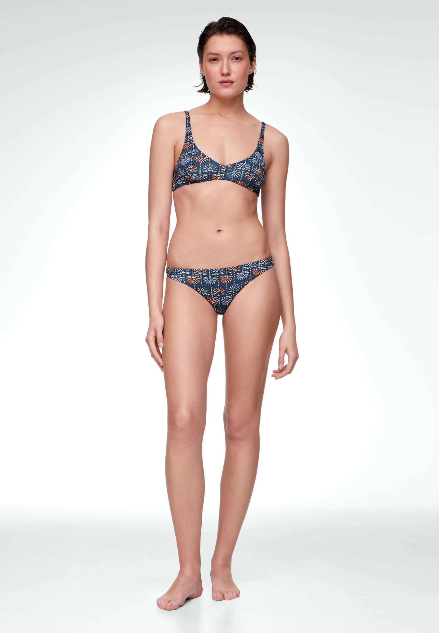 Oysho Palm Tree Medium-Coverage - Bikini Pezzo Sotto - Blue 4 Oysho Palm Tree Medium-Coverage - Bikini Pezzo Sotto - Blue - immagine 2