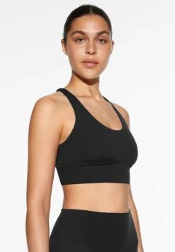Oysho Strappy Back - Reggiseno Sportivo Con Sostegno Medio - Black