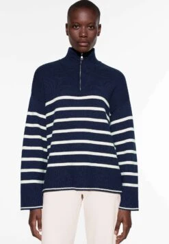 Oysho Striped With High NeckMaglioneMottled Royal Blue Donna Maglieria OY121I07S-K11