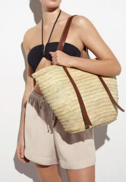 Oysho Handle Basket - Shopping Bag - Beige