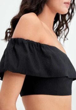 Oysho Off-Shoulder CamicettaBlack Donna Camicie E Bluse OY121E06R-Q11 -Fashion Brand 695d28785dfe4535aa2f0eb0ad583ecd