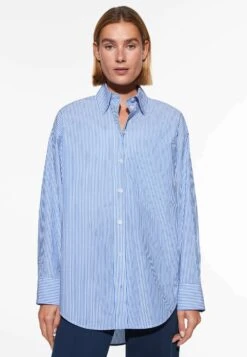 Oysho Striped Poplin OversizeCamiciaLight Blue Donna Camicie E Bluse OY121E06W-K11