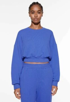 Oysho Cropped - Felpa - Blue