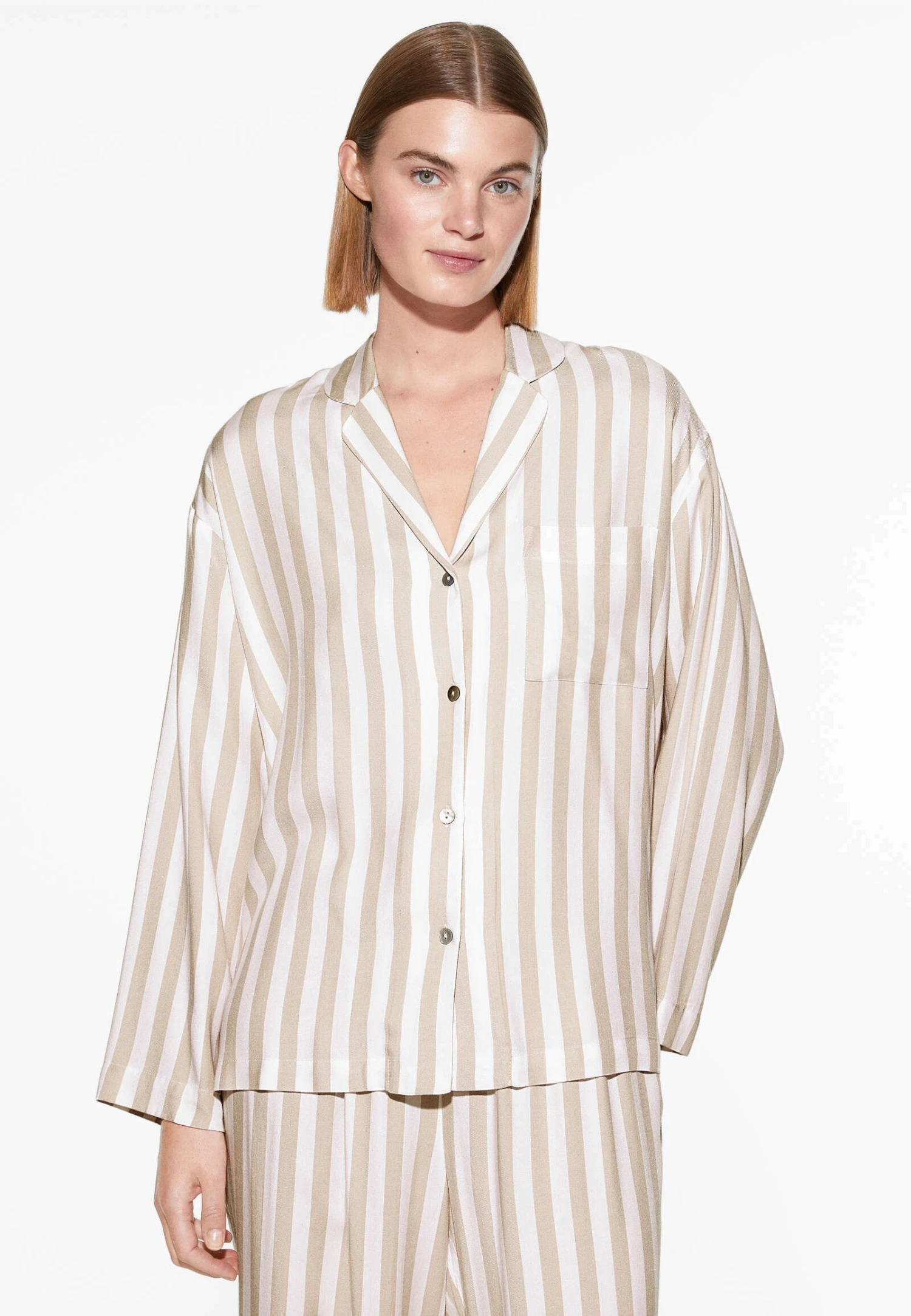 Oysho Striped Long-Sleeved Maglia Del PigiamaBeige Donna Intimo Notte E Loungewear OY181Q12R-B11 5 Oysho Striped Long-Sleeved Maglia Del PigiamaBeige Donna Intimo Notte E Loungewear OY181Q12R-B11 - immagine 3