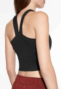 Oysho Comfortlux With Crossover Neckline And Cups - Top - Black -Fashion Brand 7636396e2a104114afeeecdeb9670420