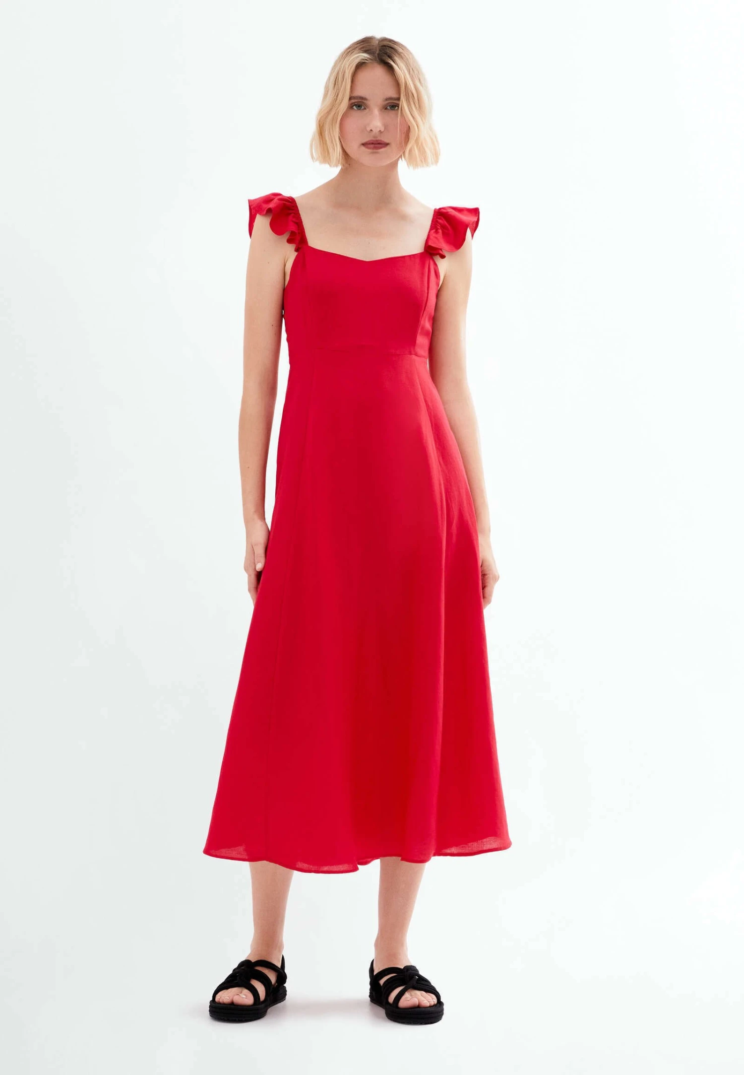 Oysho MidiVestito EstivoRed Donna Vestiti OY121C0CC-G11 3 Oysho MidiVestito EstivoRed Donna Vestiti OY121C0CC-G11