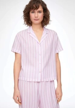 Oysho Stripe Short-SleevedMaglia Del PigiamaPink Donna Intimo Notte E Loungewear OY181Q12H-J11