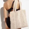 Oysho Macramé - Shopping Bag - Beige