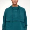 Oysho Soft Touch With ZipFelpa Con CappuccioMottled Dark Green Donna Felpe OY121J03B-M11