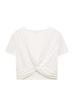 Oysho Short-Sleeved V-NeckT-Shirt BasicOff White Donna T-shirt E Top OY121D06J-A11 -Fashion Brand a1c408e0004d4e649b94d821b00b2531