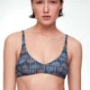 Oysho Palm Tree - Bikini Pezzo Sopra - Blue