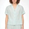Oysho Stripe Short-SleevedMaglia Del PigiamaGreen Donna Intimo Notte E Loungewear OY181Q12H-M11 -Fashion Brand a3b3d89837fa4790aae423078edfc9de