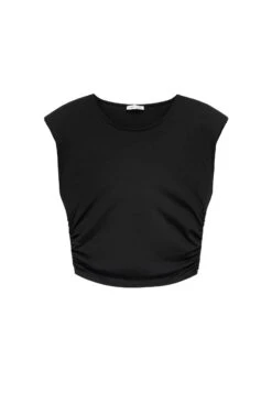 Oysho Cropped With ShouldersT-Shirt BasicBlack Donna T-shirt E Top OY121D07E-Q11 -Fashion Brand b2fe29e5fd47485b95247fef1fa58b48