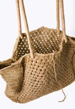 Oysho Open-Weave Shopping BagBrown Donna Borse OY151H09N-O11 -Fashion Brand befefdc038d640d594f565fd0782cafd