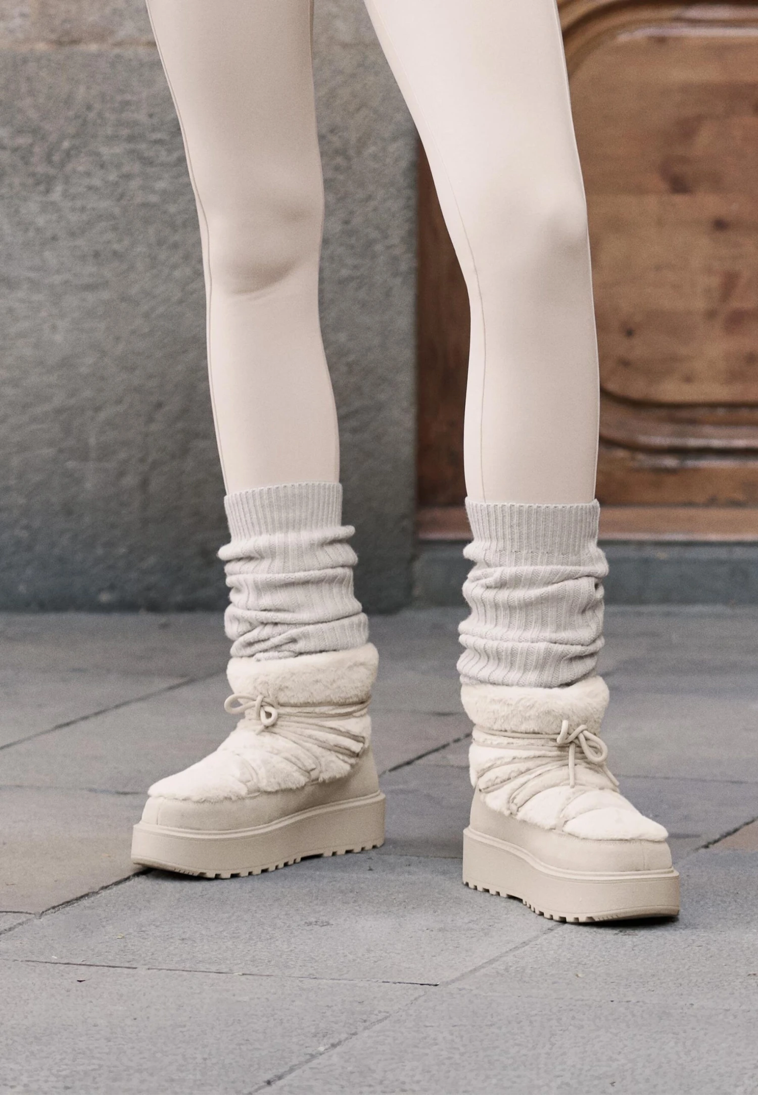 Oysho LACE-UP - Stivali Da Neve - White 5 Oysho LACE-UP - Stivali Da Neve - White - immagine 3