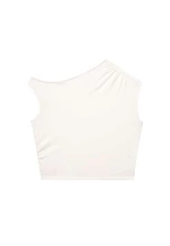 Oysho Asymmetrical RuchedTopWhite Donna T-shirt E Top OY121D07A-A11 -Fashion Brand de305c710bbe41daa0be9234e0091196
