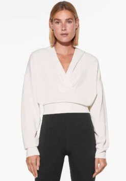 Oysho Modal Open Felpa Con CappuccioWhite Donna Felpe OY121J03R-A11