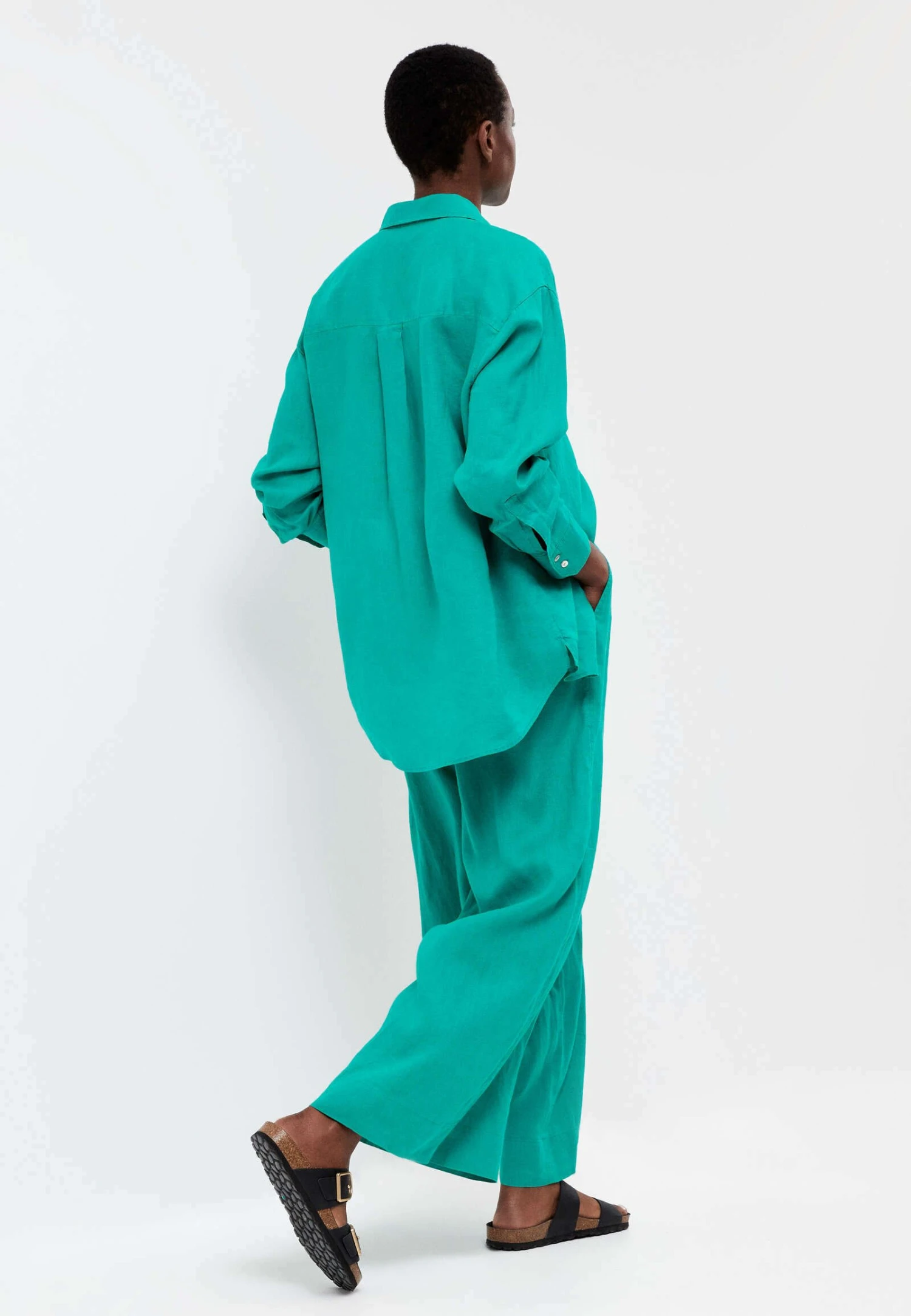 Oysho Wide StraightPantaloniMottled Turquoise Donna Pantaloni OY121A0A2-L11 6 Oysho Wide StraightPantaloniMottled Turquoise Donna Pantaloni OY121A0A2-L11 - immagine 4