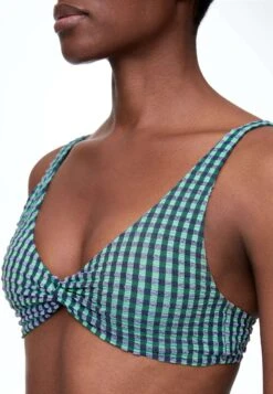 Oysho Gingham Halterneck - Bikini Pezzo Sopra - Blue -Fashion Brand e6562094545d46689d2cf6d5d7566b91