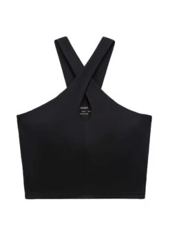 Oysho Comfortlux With Crossover Neckline And Cups - Top - Black -Fashion Brand edcd1bdf6aa640ffaa8a223edbf6ac74