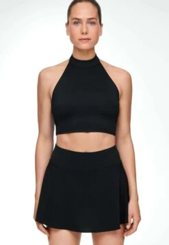 Oysho Open Back Comfortlux Halter - Top - Black