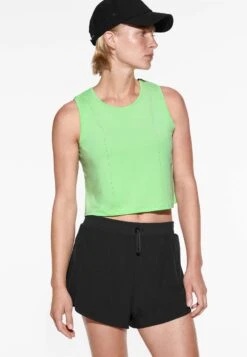 Oysho Cropped Microperforated Technical Sleeveless- Top - Light Green -Fashion Brand ee7be95492674c6581c2f068e2a3732d