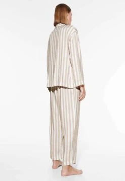 Oysho Striped Pantaloni Del PigiamaBeige Donna Intimo Notte E Loungewear OY181O14C-B11 -Fashion Brand f446078f6d774878982f28856f3cdd70